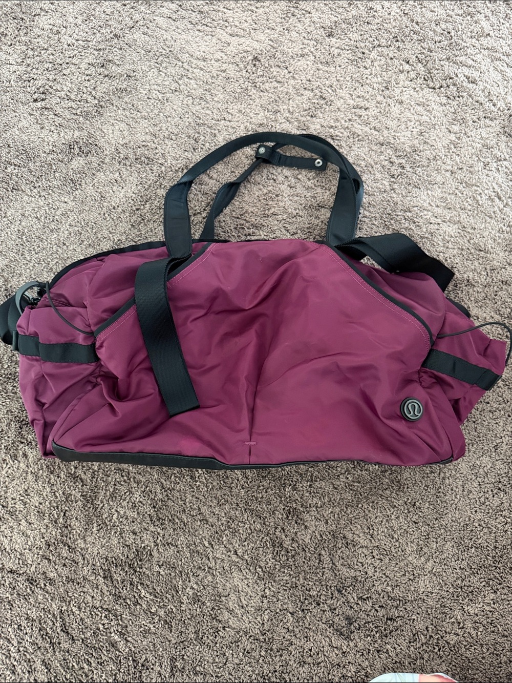 lululemon athletica Duffel Bag - Berry Purple with Black Accents
